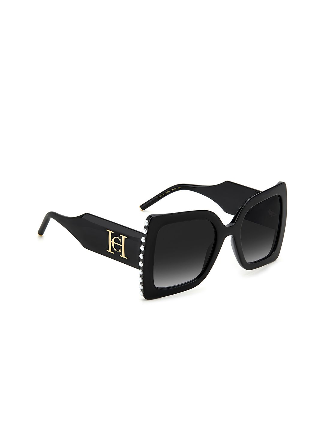 Carolina Herrera Women Grey Lens & Black Square Sunglasses with UV Protected Lens Price in India