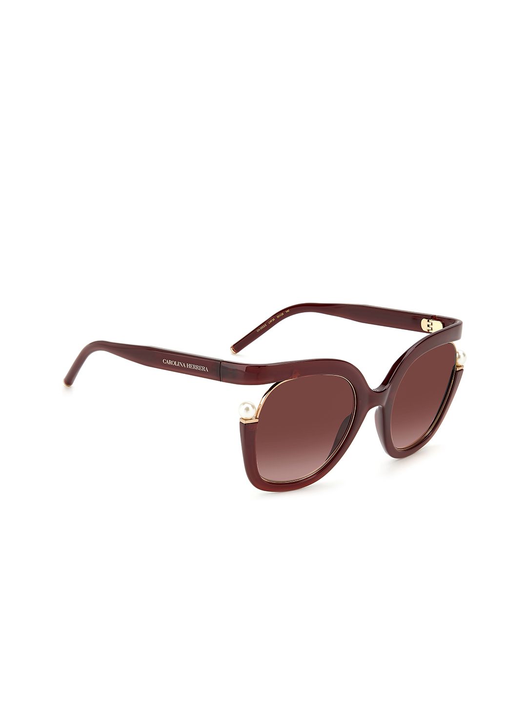 Carolina Herrera Women Brown Oval Sunglasses 204958LHF553X Price in India