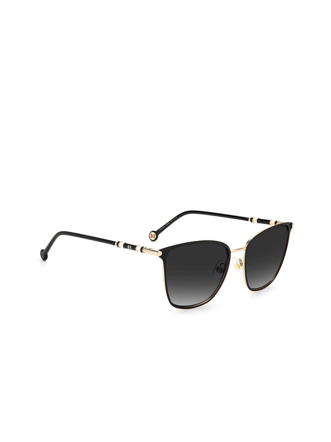 Carolina Herrera Women Grey Lens & Gold-Toned Square Sunglasses with UV Protected Lens Price in India