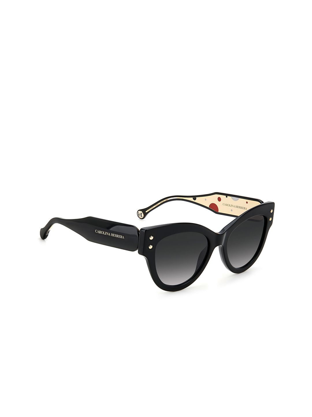 Carolina Herrera Women Grey Lens & Black Cateye Sunglasses with UV Protected Lens Price in India