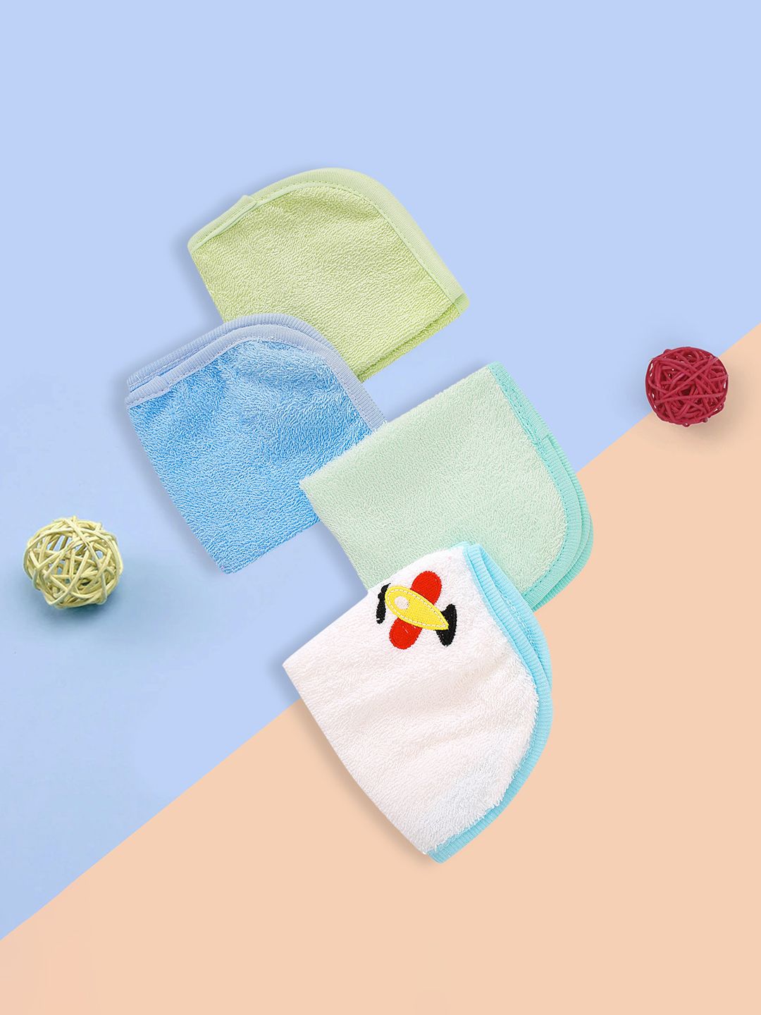 Baby Moo Kids Pack of 4 Cotton 210 GSM Face Towels