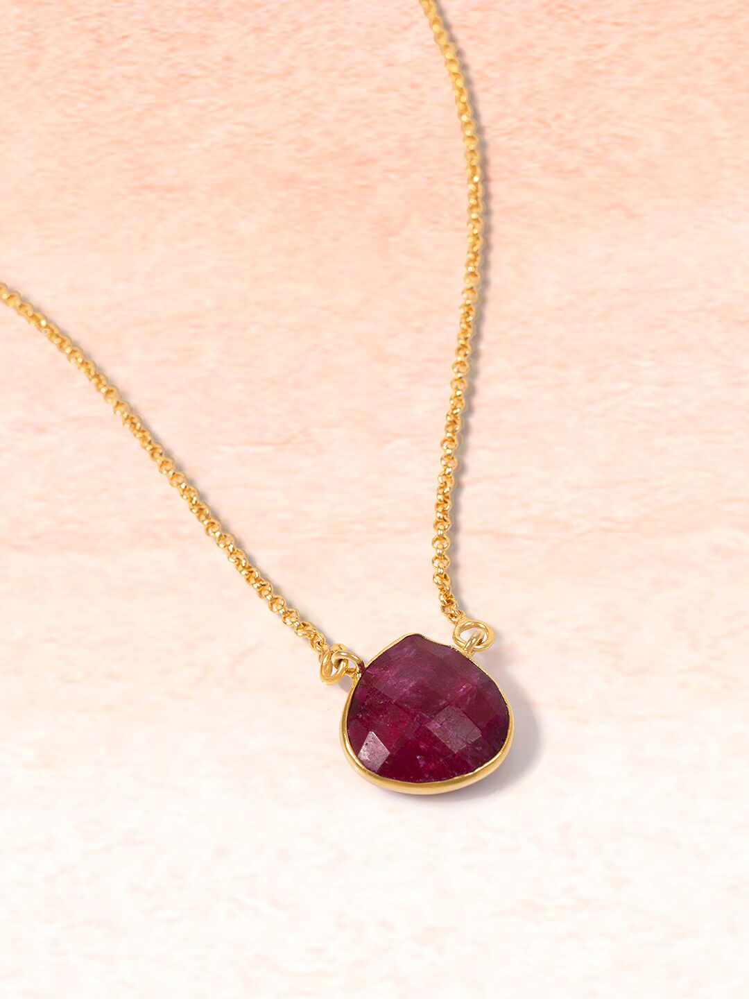 Mikoto by FableStreet Gold-Plated & Red Necklace Price in India