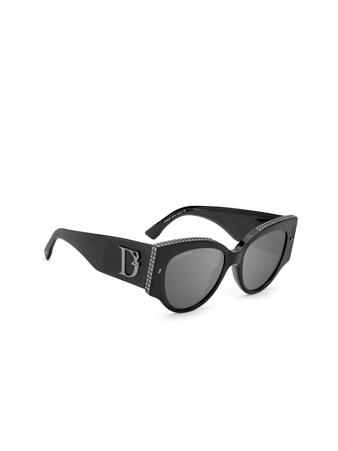 Dsquared2 Women Grey Lens & Black Cateye Sunglasses with UV Protected Lens 20491480754T4 Price in India