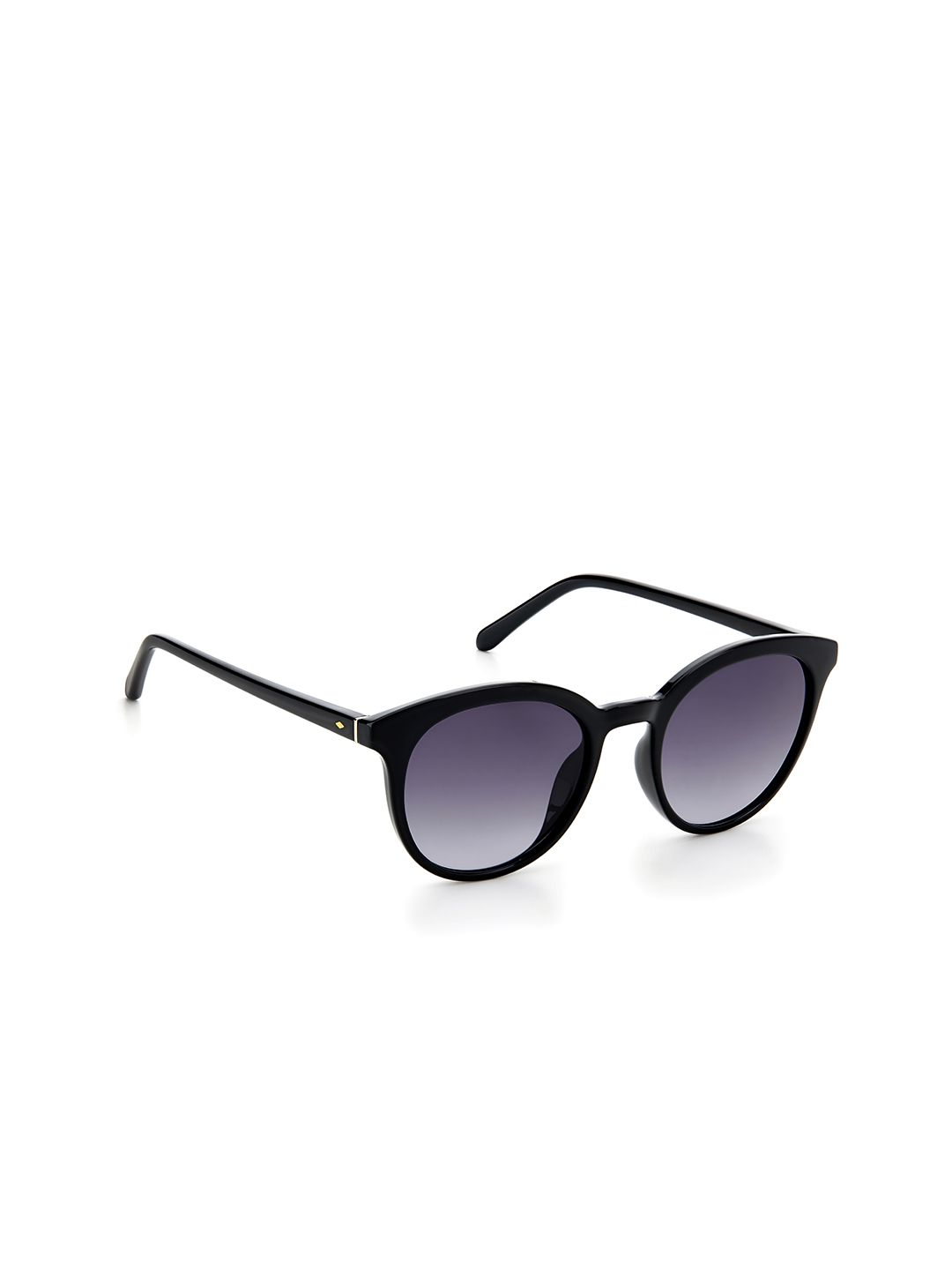 Fossil Women Grey Lens & Black Round Sunglasses with UV Protected Lens Price in India