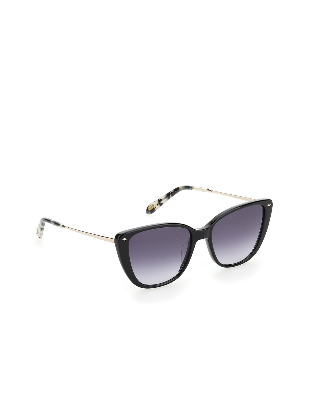 Fossil Women Grey Lens & Black Full Rim Cateye Sunglasses Price in India