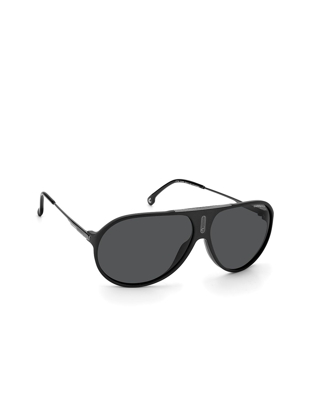 Carrera Unisex Grey Lens & Black Oval Sunglasses with Polarised and UV Protected Lens Price in India