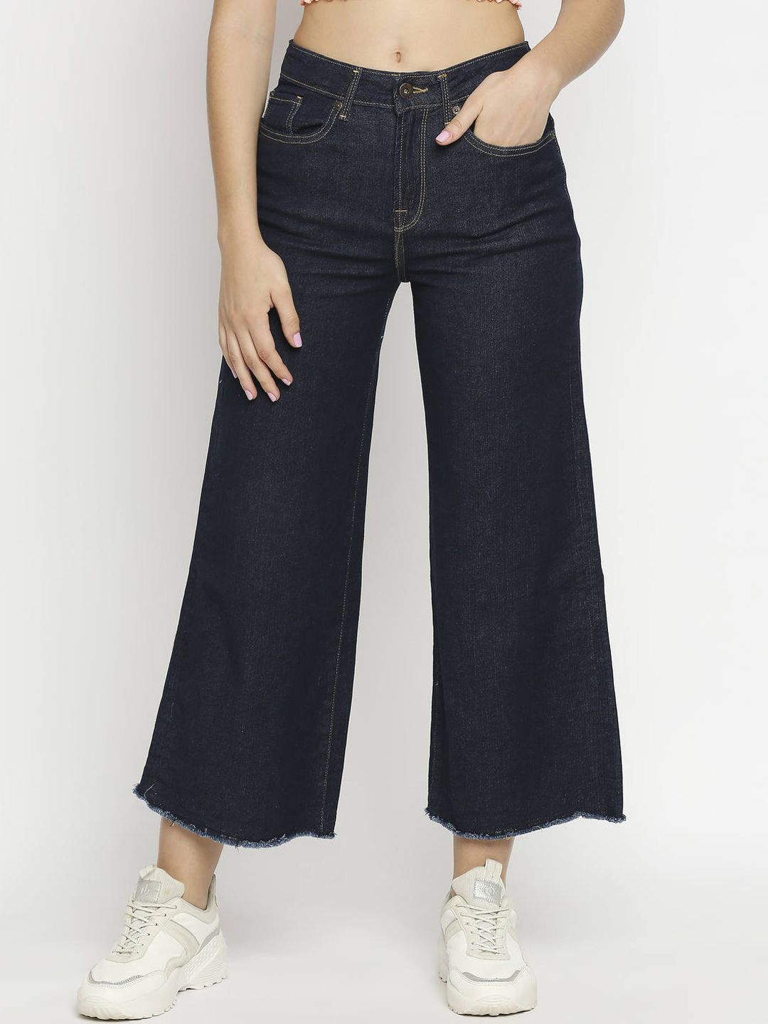 Pepe Jeans Women Blue Wide Leg Jeans Price in India