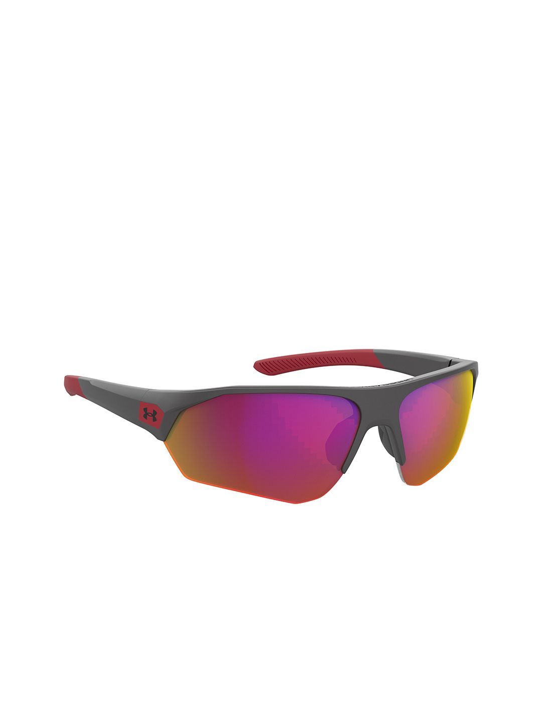 UNDER ARMOUR Unisex Pink Lens & Gunmetal-Toned Sports Sunglasses 204094KB764B3