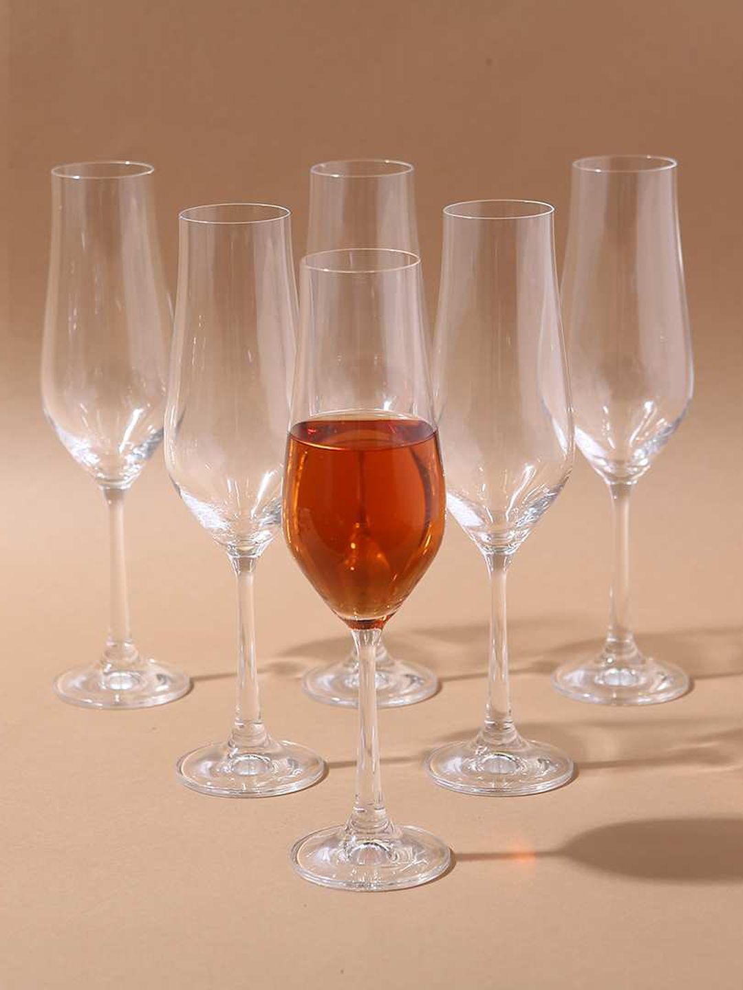 Wonderchef Set of 6 Transparent Solid Champagne Glasses Price in India