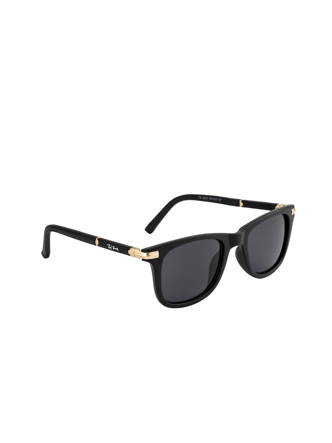 Ted Smith Unisex Grey Lens & Black Square Sunglasses with UV Protected Lens WAYFLEX_C2 Price in India