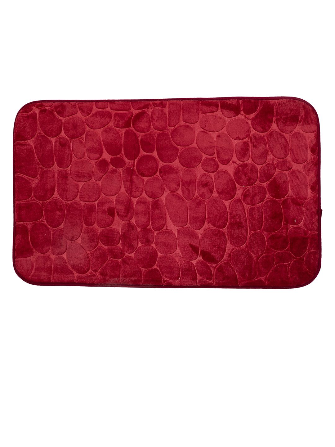 MARKET99 Red Self-Design Rectangular Bath Rugs Price in India