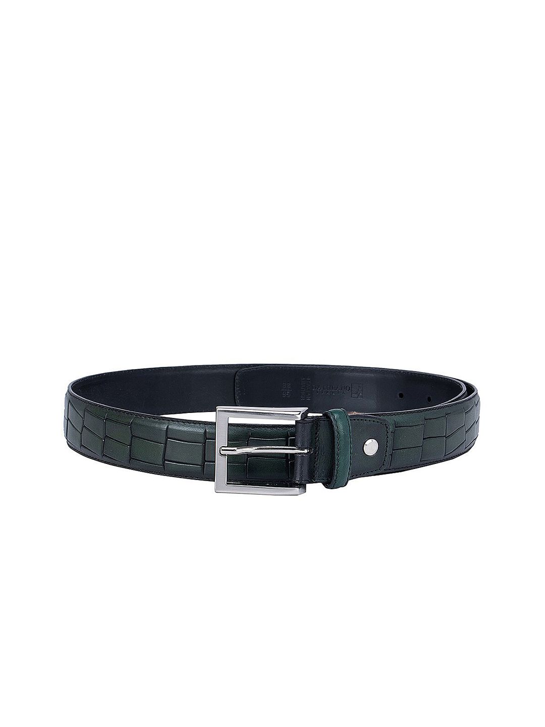 Da Milano Women Green Textured Leather Belt Price in India