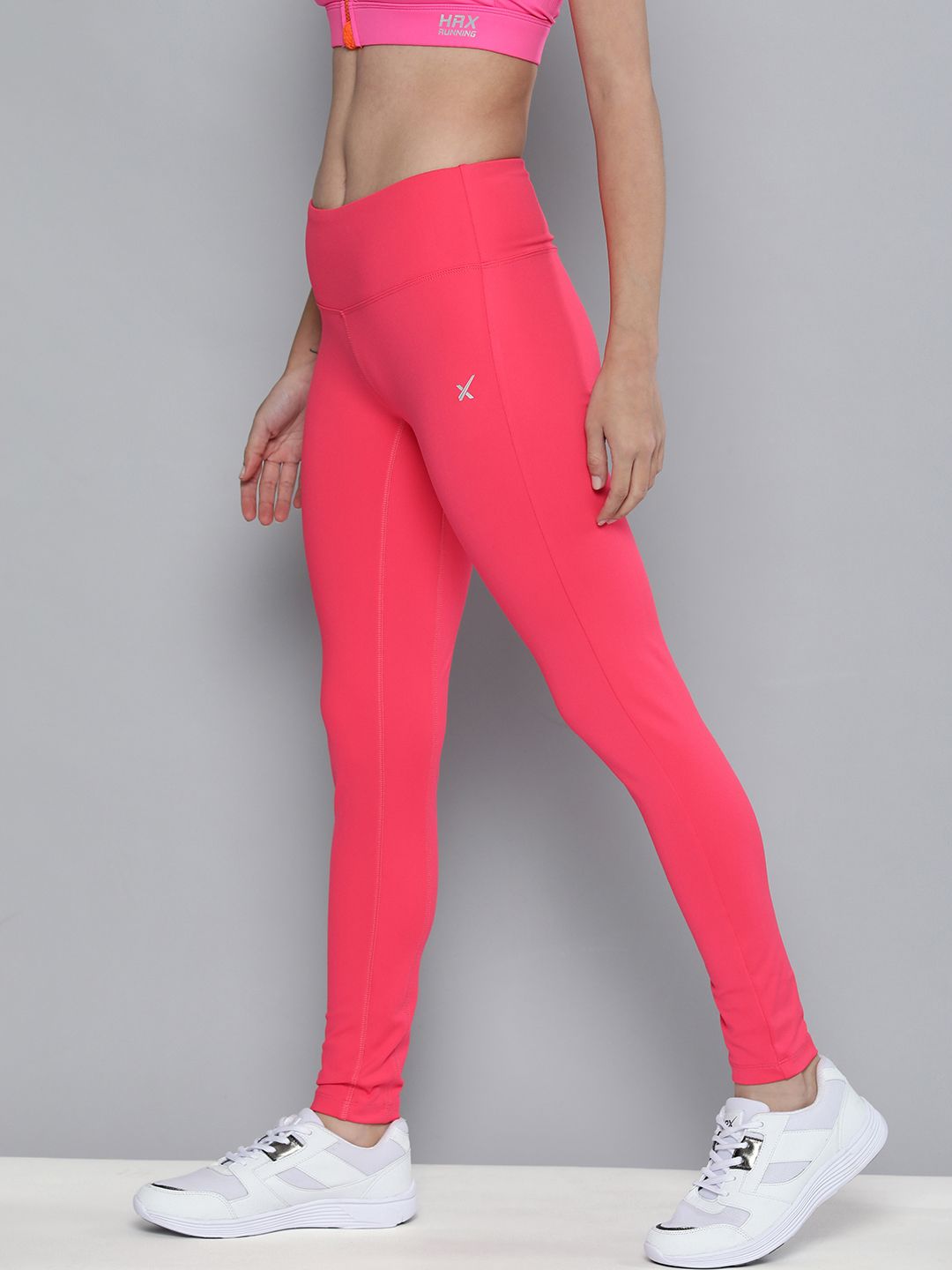 HRX By Hrithik Roshan Women Pink Solid Skinny Fit Training Rapid-Dry Tights Price in India