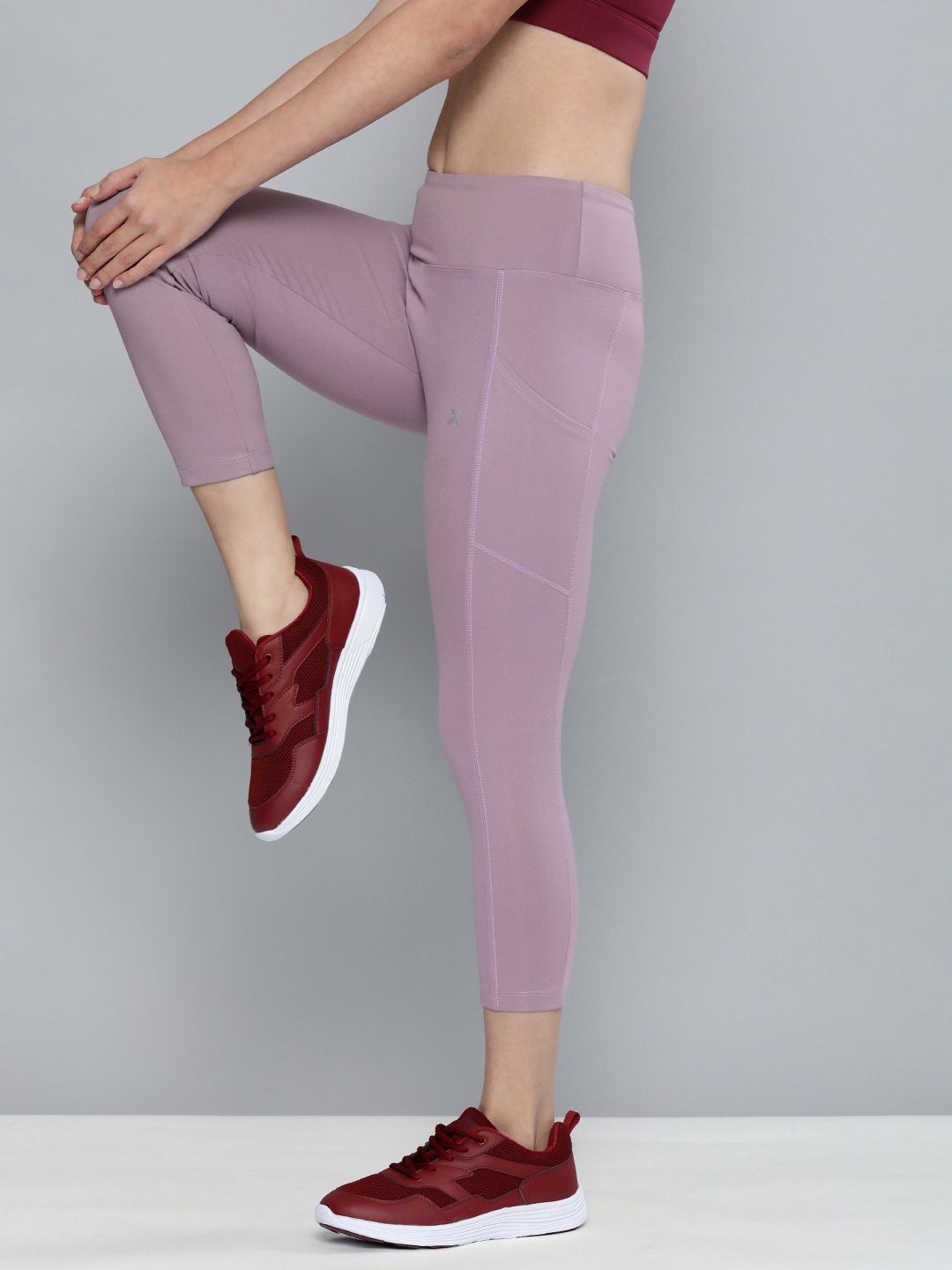 HRX By Hrithik Roshan Women Mauve Rapid-Dry Yoga  Tights Price in India
