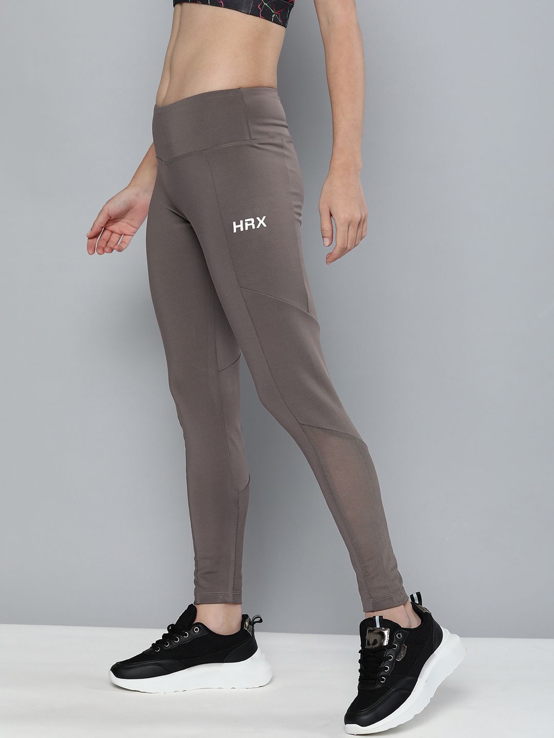 HRX By Hrithik Roshan Women Grey Running Rapid-Dry Technology Tights Price in India