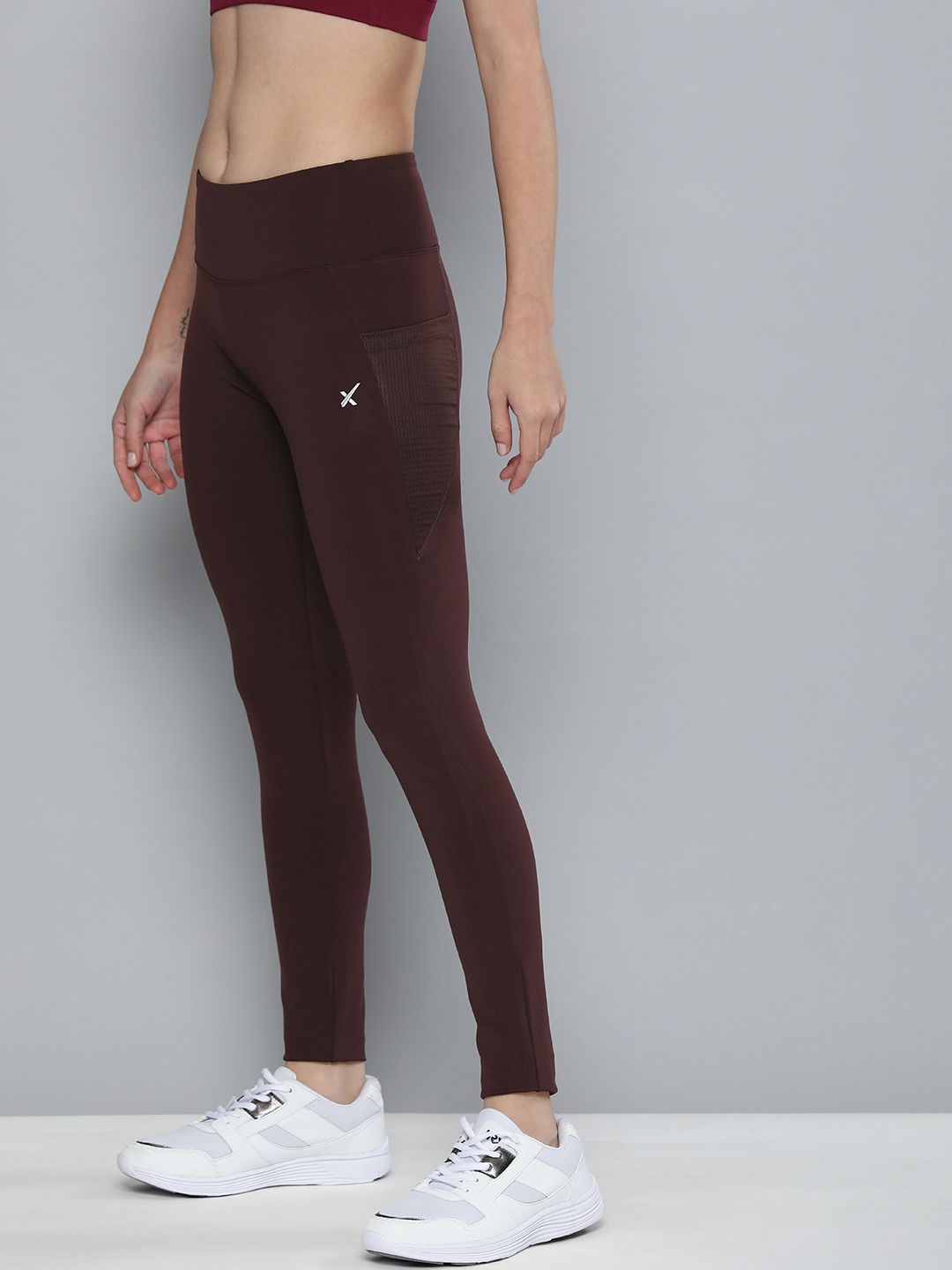 HRX By Hrithik Roshan Women Burgundy Running Rapid-Dry Technology Tights Price in India
