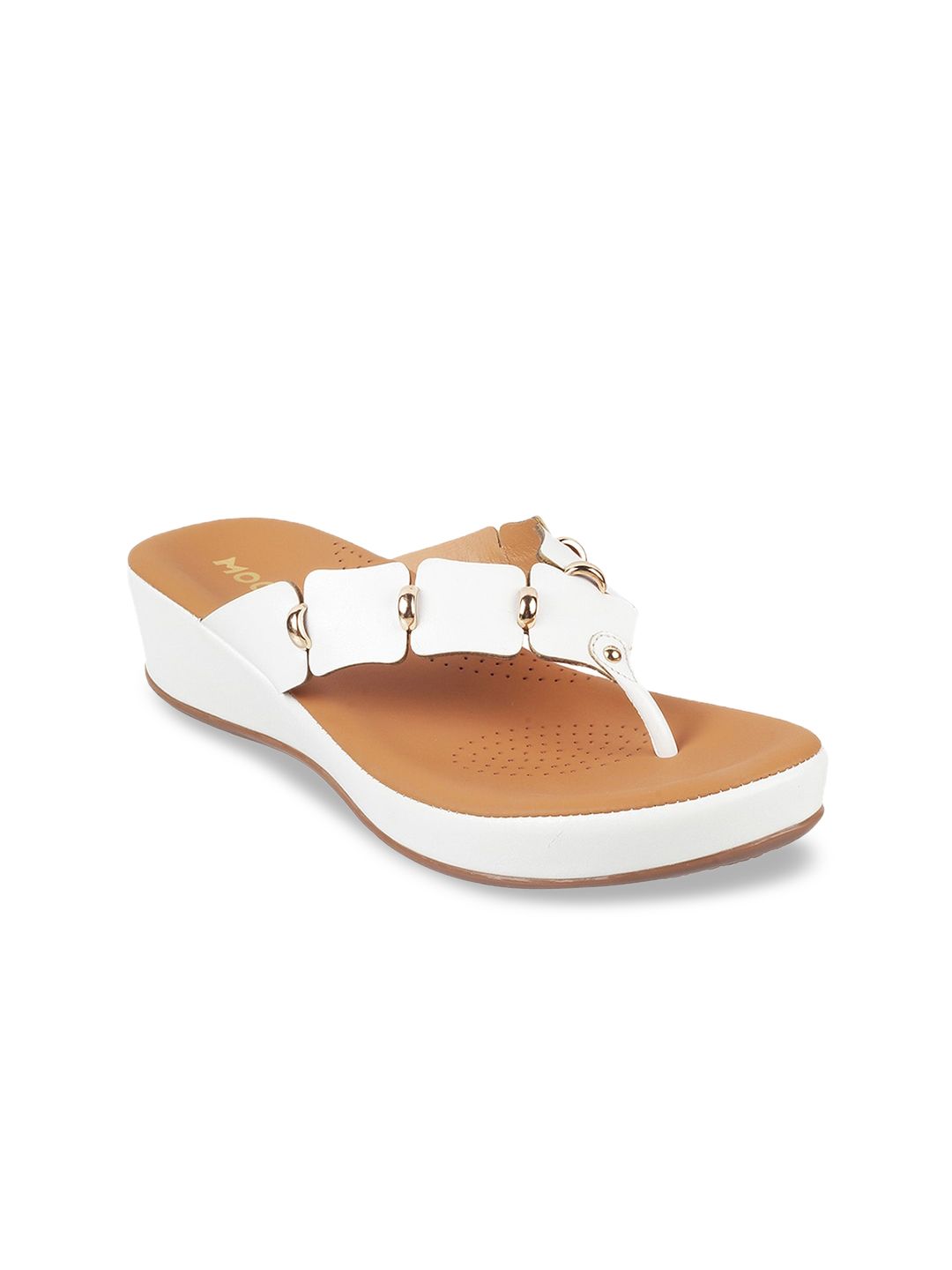 Mochi White Wedge Sandals Price in India