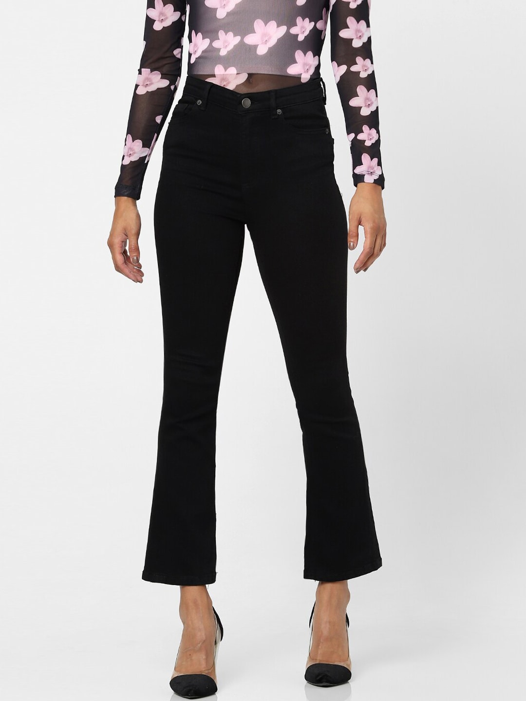 ONLY Women Black High-Rise Jeans Price in India