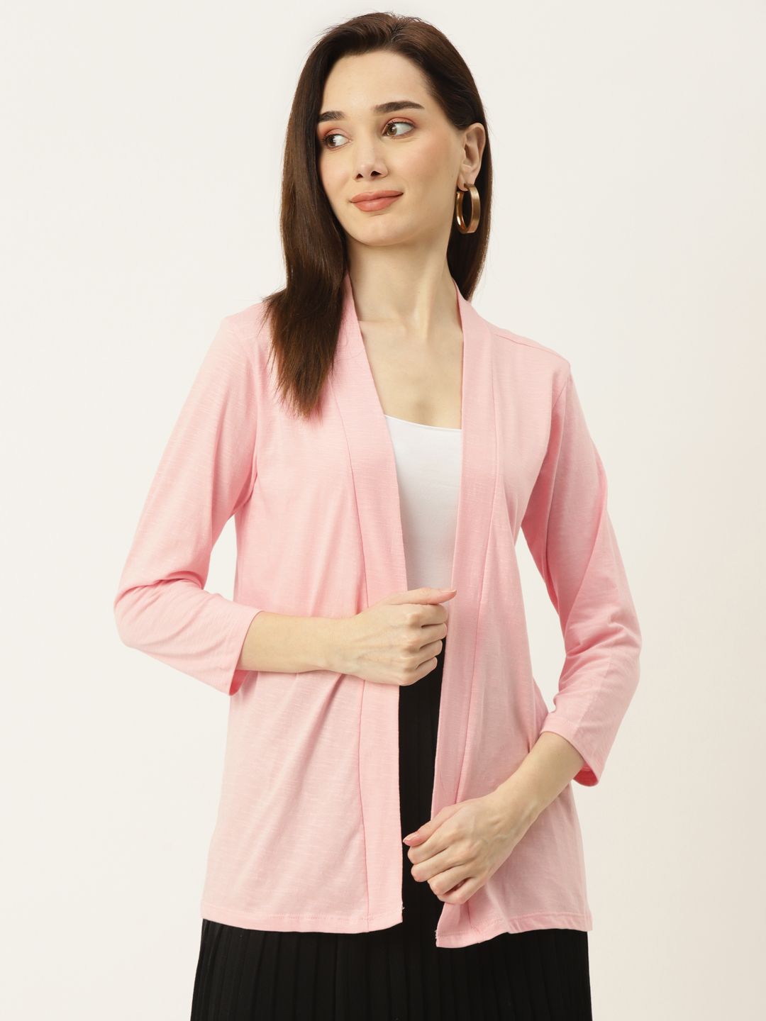 WISSTLER Women Pink Open Front Shrug Price in India