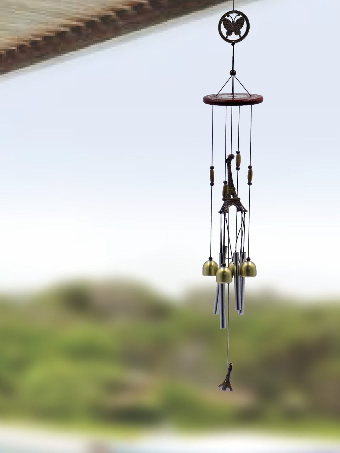 MARKET99 Silver-Toned & Brown Decorative Wind Chime Price in India