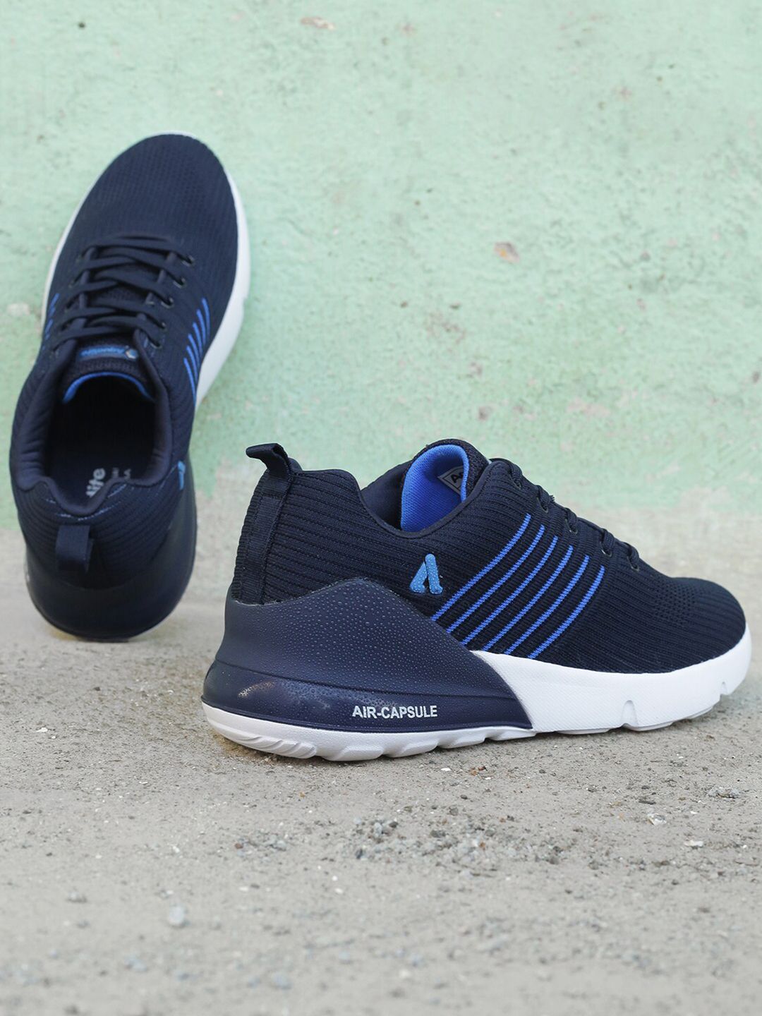 Aqualite Men Blue Mesh Walking Non-Marking Sports Shoes With Air Technology