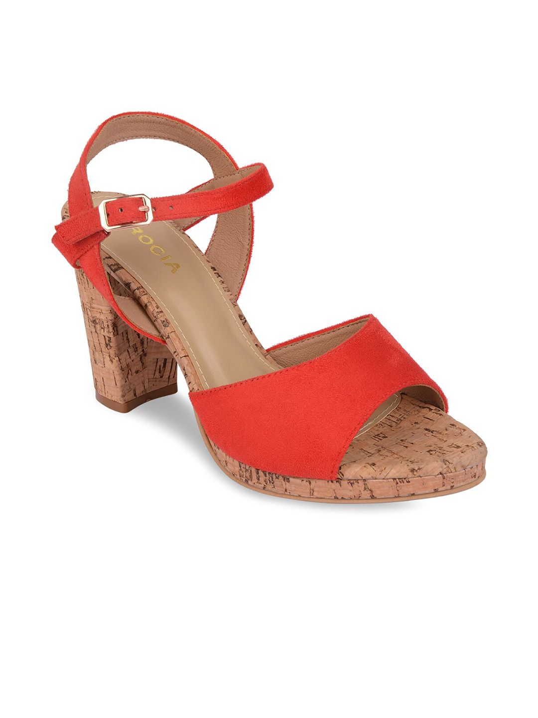 Rocia Red Women Suede Block Heels Price in India