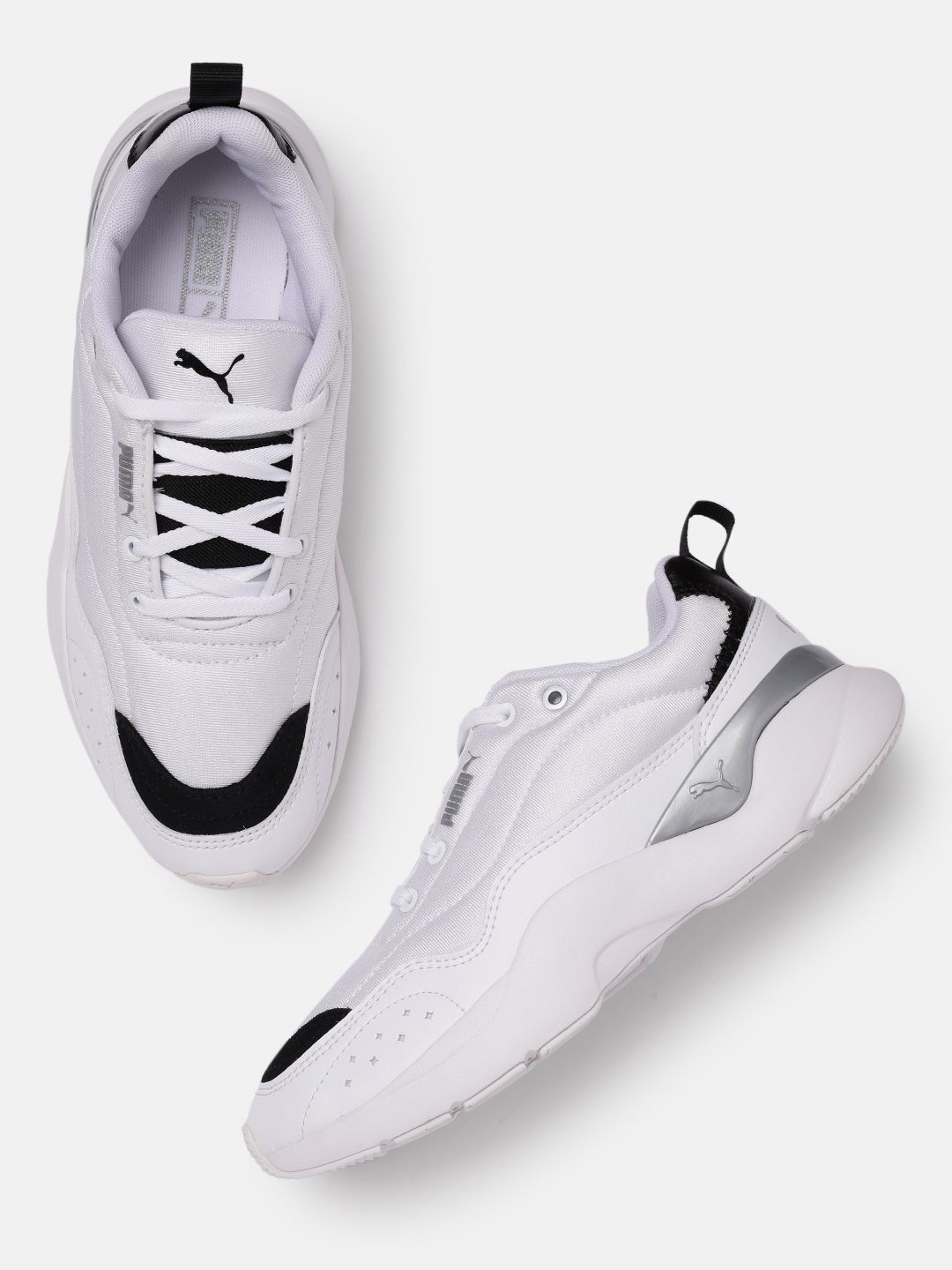 Puma Women White Solid Sneakers Price in India