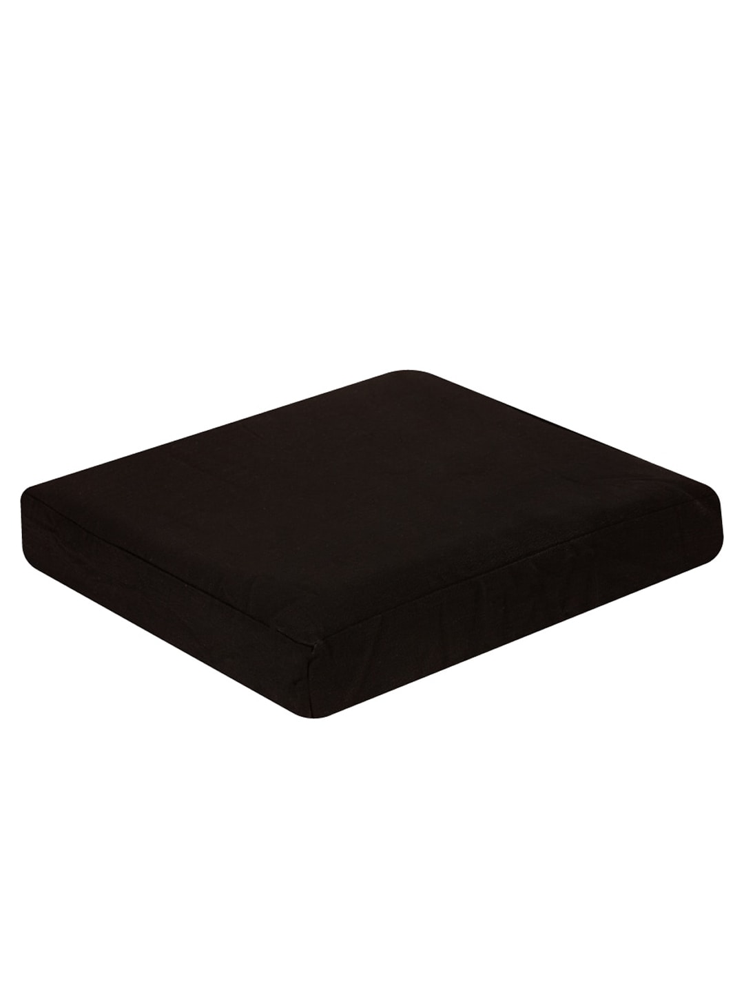 The White Willow Black Solid Square Cushion Seat Pad Price in India