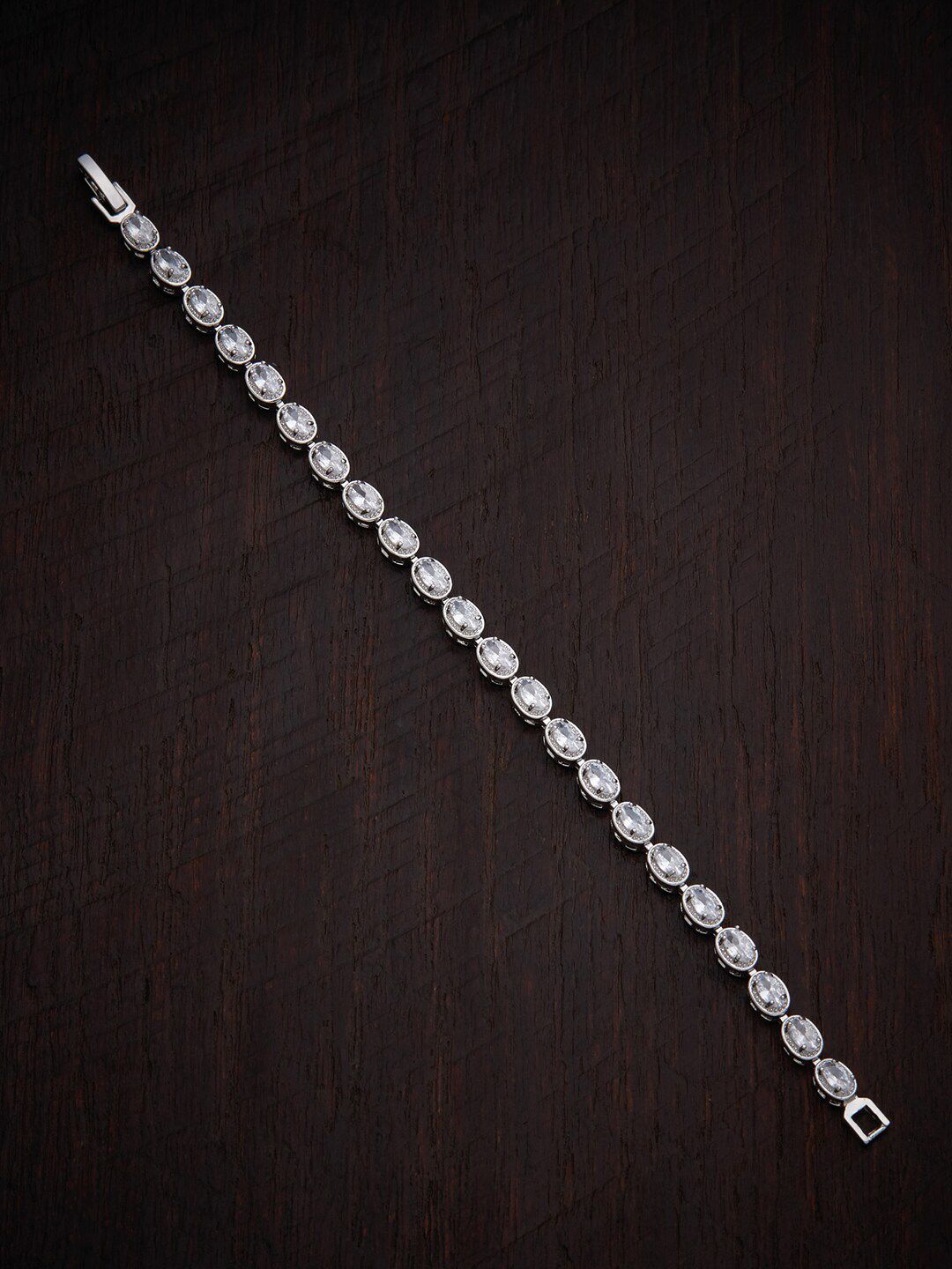 Kushal's Fashion Jewellery Women Cubic Zirconia Rhodium-Plated Wraparound Bracelet Price in India