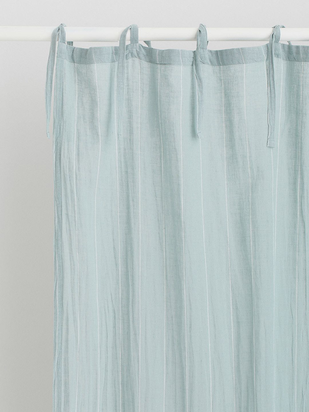 H&M Pack of 2 Turquoise Blue Linen-blend Window Curtains Price in India