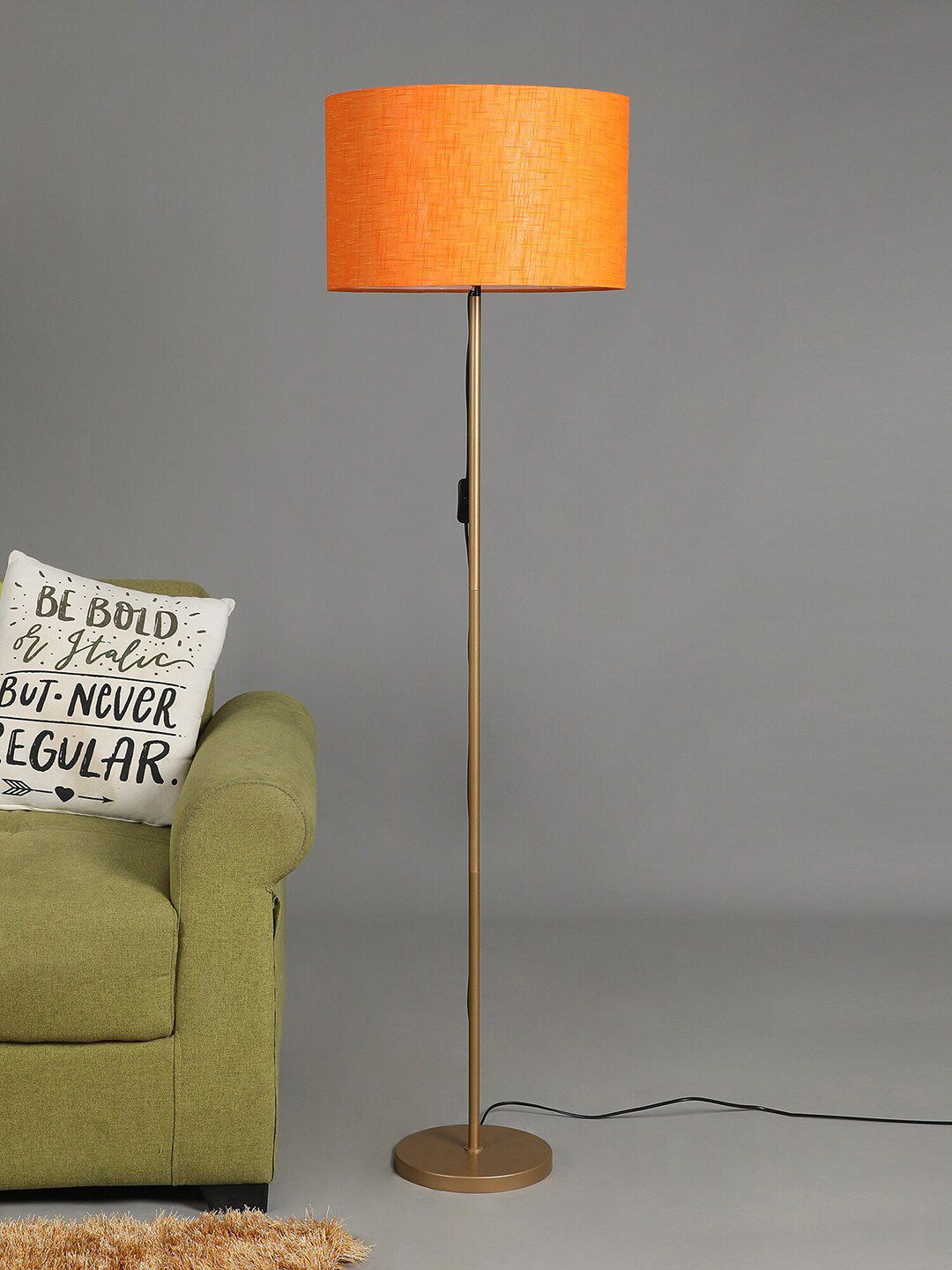 SANDED EDGE Orange & Black Traditional Floor Lamp Price in India