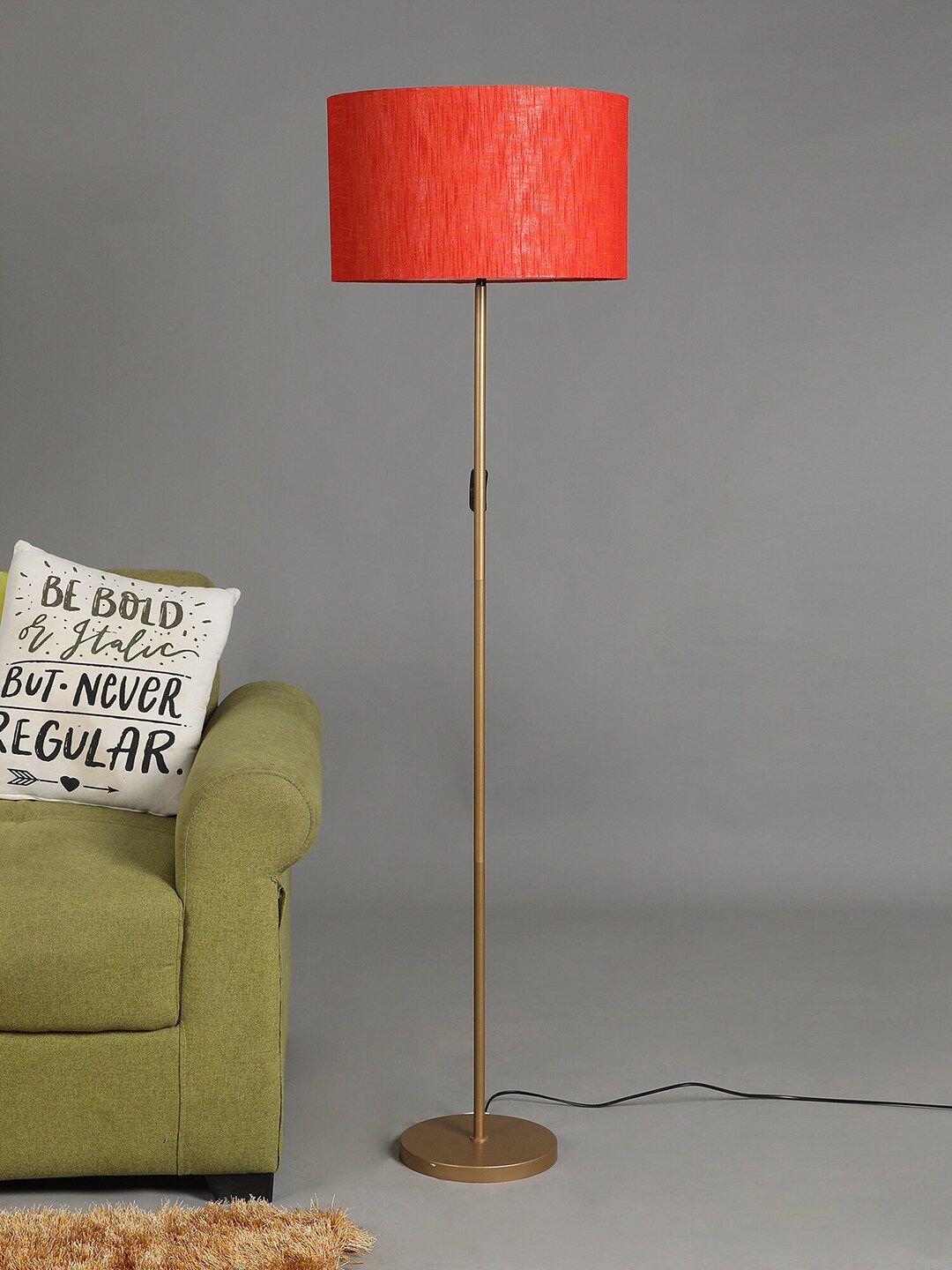 SANDED EDGE Red Cylinder-Shaped Floor Lamp Price in India