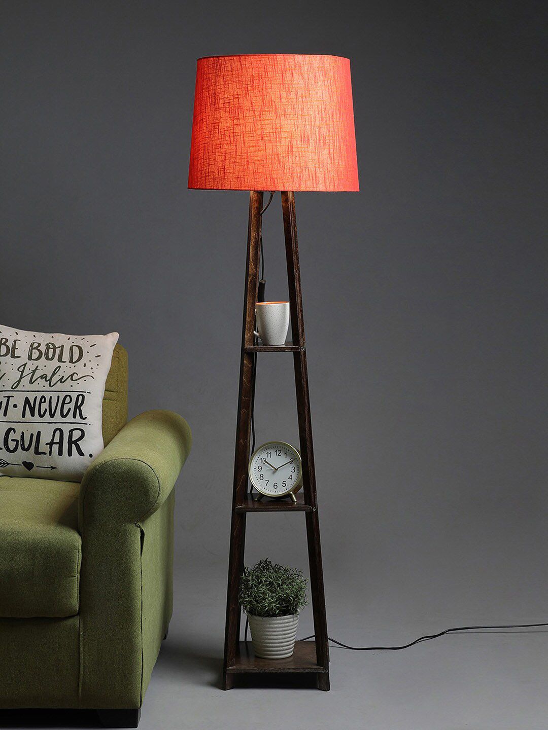 SANDED EDGE Red & Black Double Stand Floor Lamp Price in India