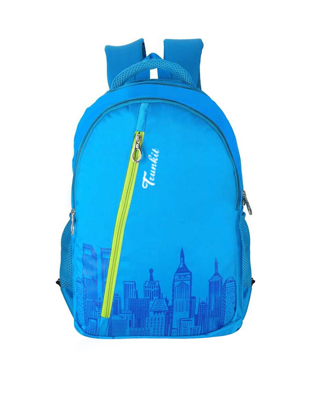 TRUNKIT Unisex Blue & Green Printed 15 Inch Laptop Backpack Price in India