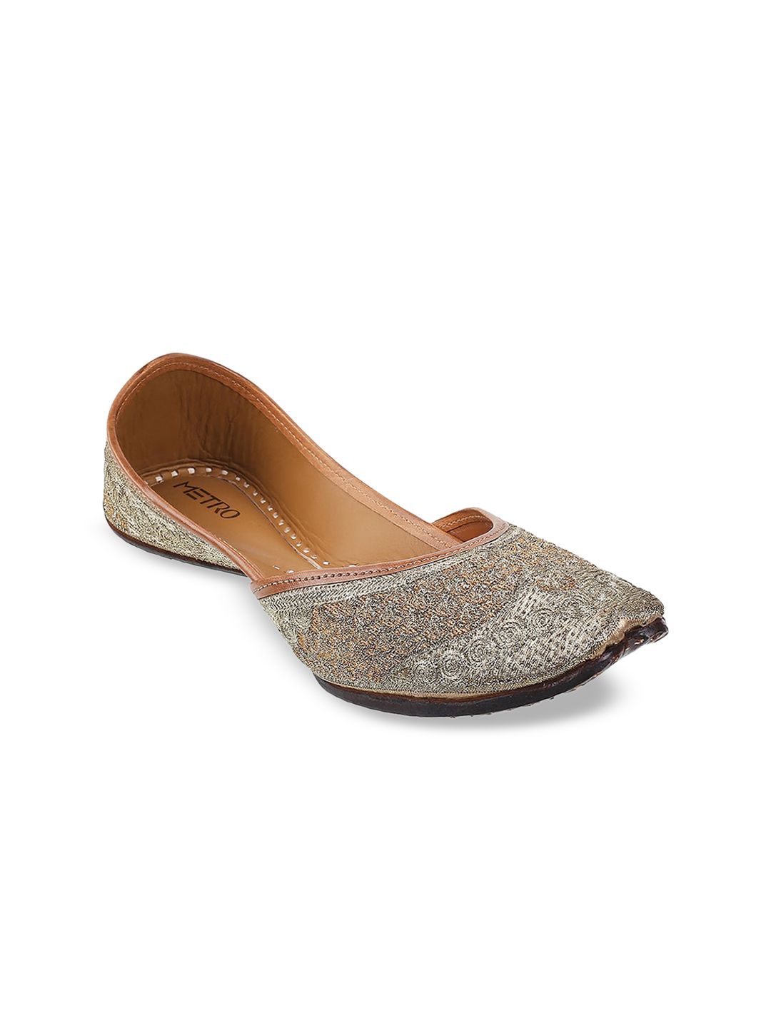 Metro Women Gold-Toned Flats Price in India