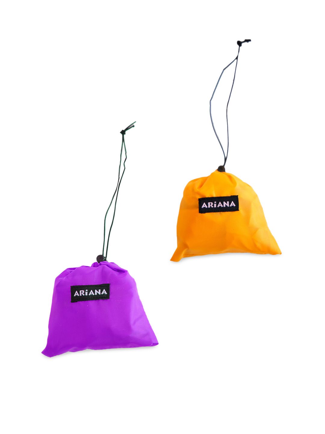 Ariana Pack of 2 Purple & Yellow Solid Waterproof Shopping Bags Price in India