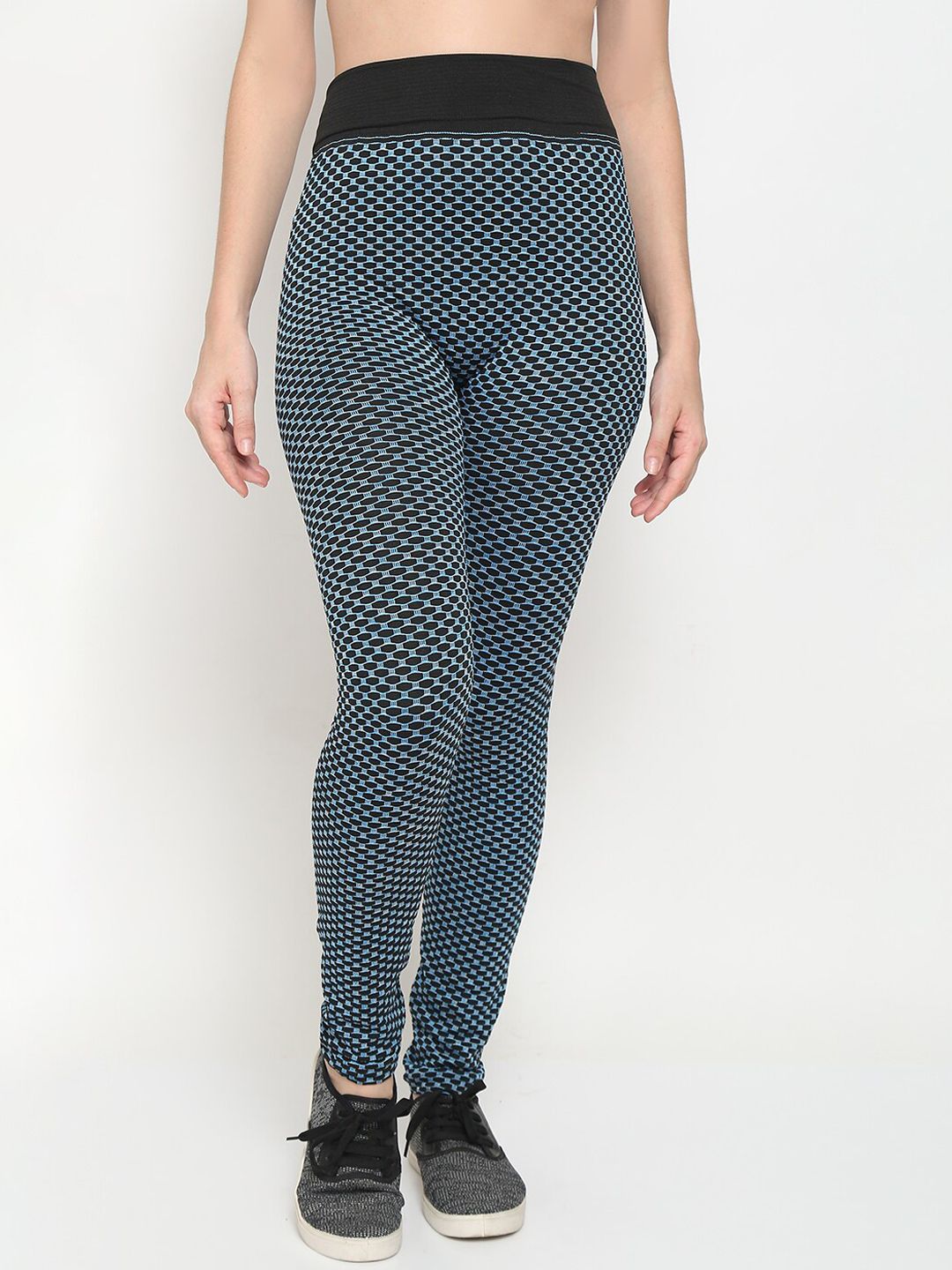 GRACIT Women Blue Printed Tights Price in India