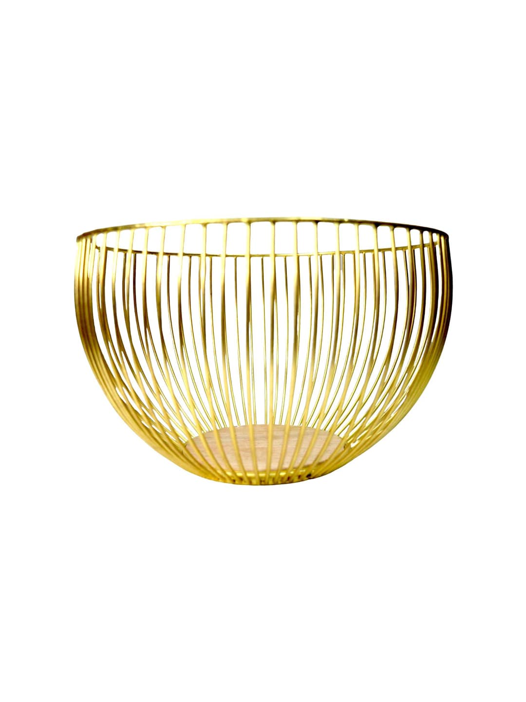Tranquil square Gold Toned & Beige Wooden Fruit & Vegetable Basket Price in India