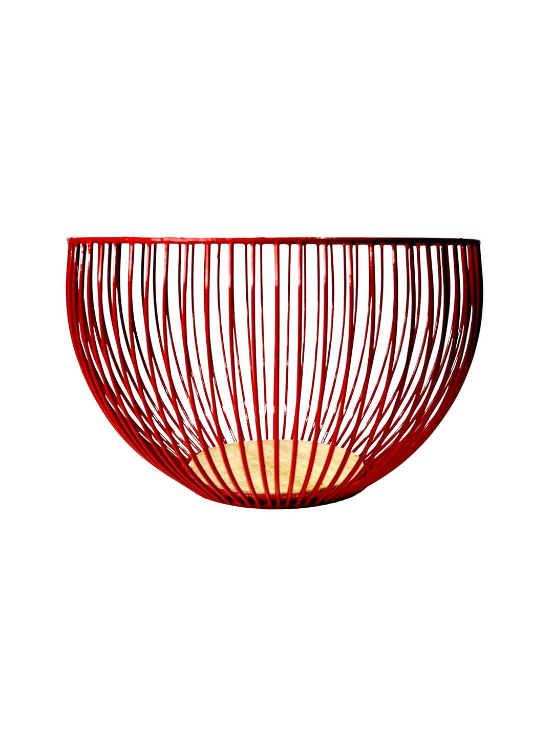 Tranquil square Red Wooden Base Fruit & Vegetable Basket Price in India