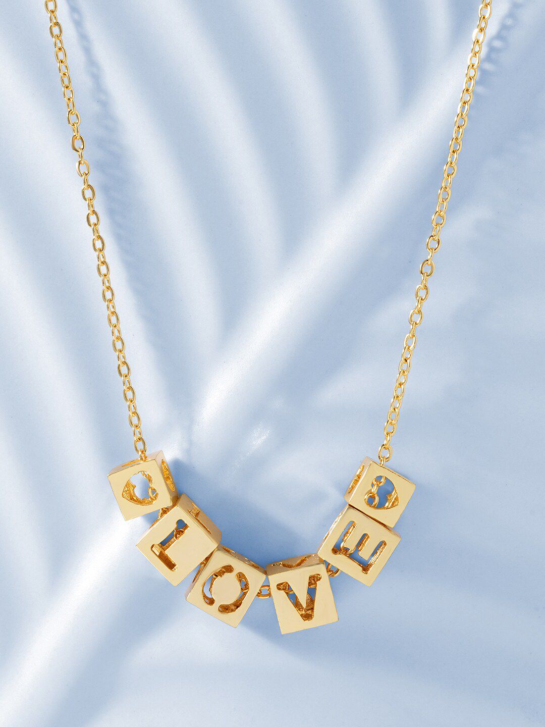MINUTIAE Women Brass Gold-Plated Love Box Pendant Necklace Price in India