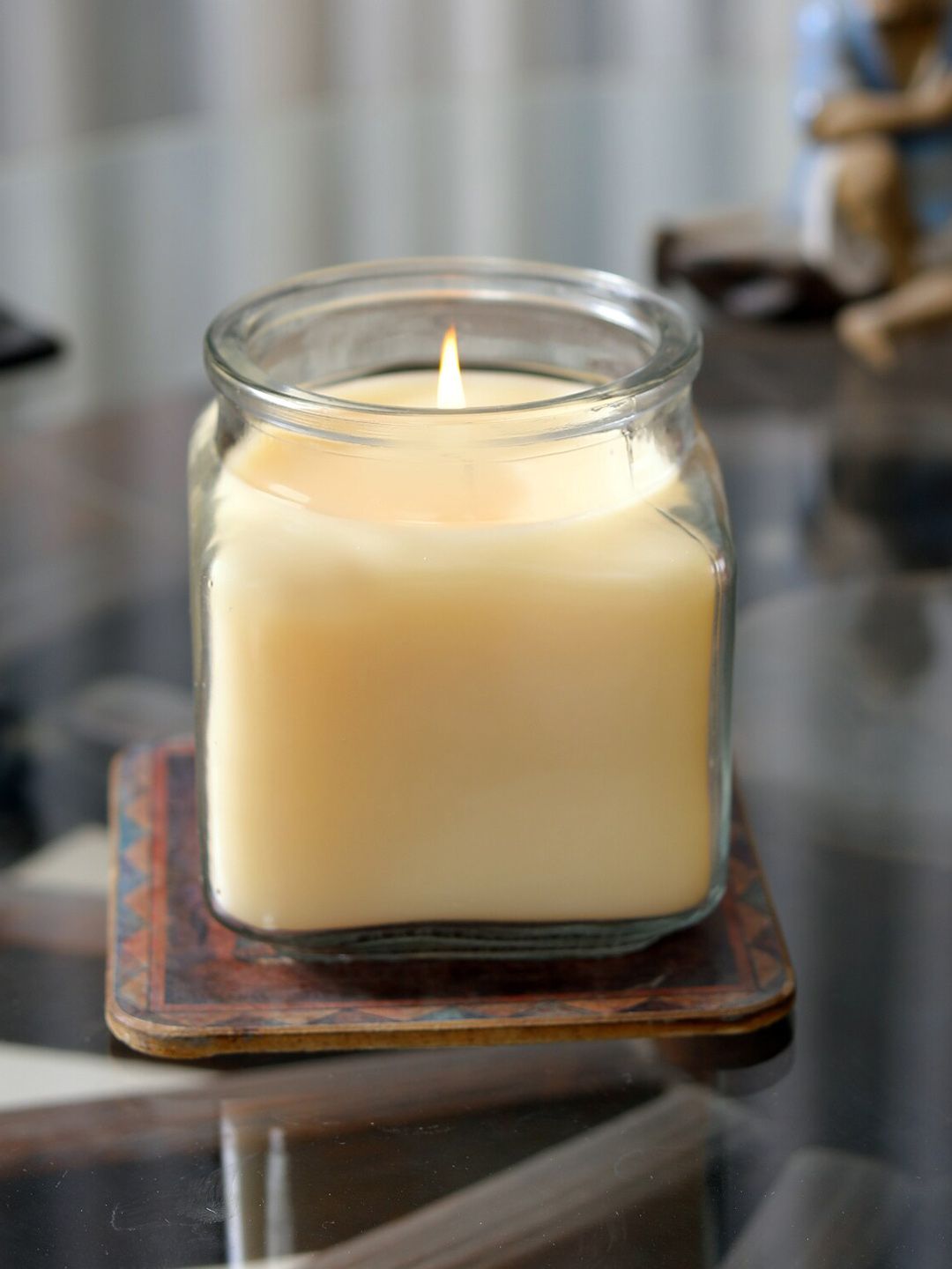 HOSLEY Cream Solid Vanilla Scented Candle Jar Price in India