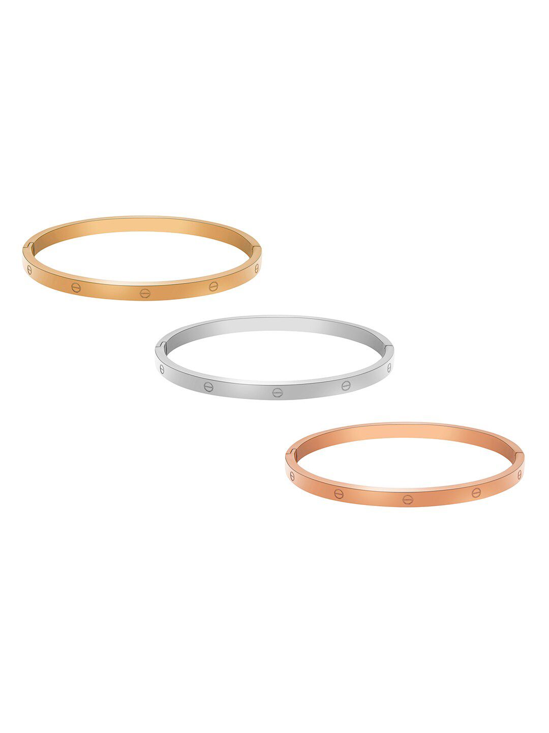 Moon Dust Women Set of 3  Brass Kada Bracelet Price in India