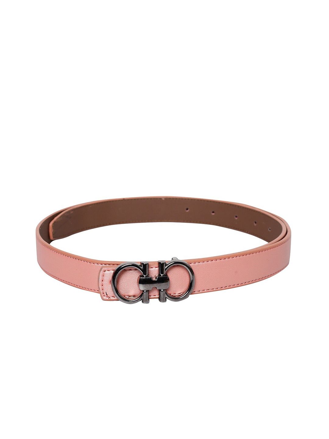 thickskin Women Peach-Coloured Textured PU Belt Price in India