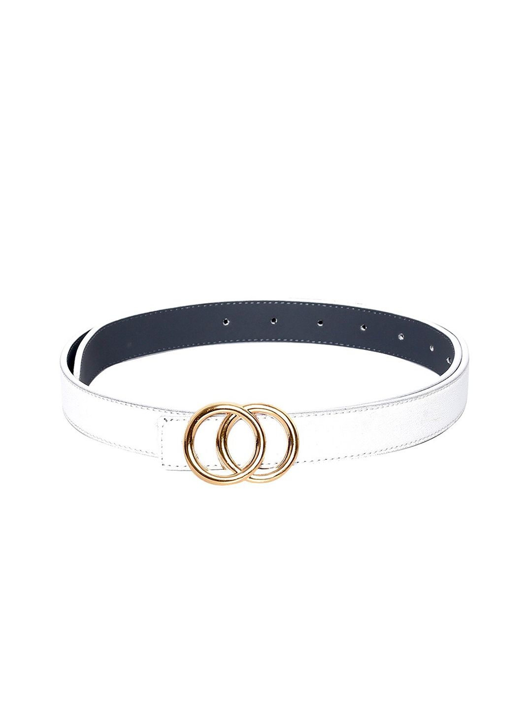 thickskin Women White PU Belt Price in India