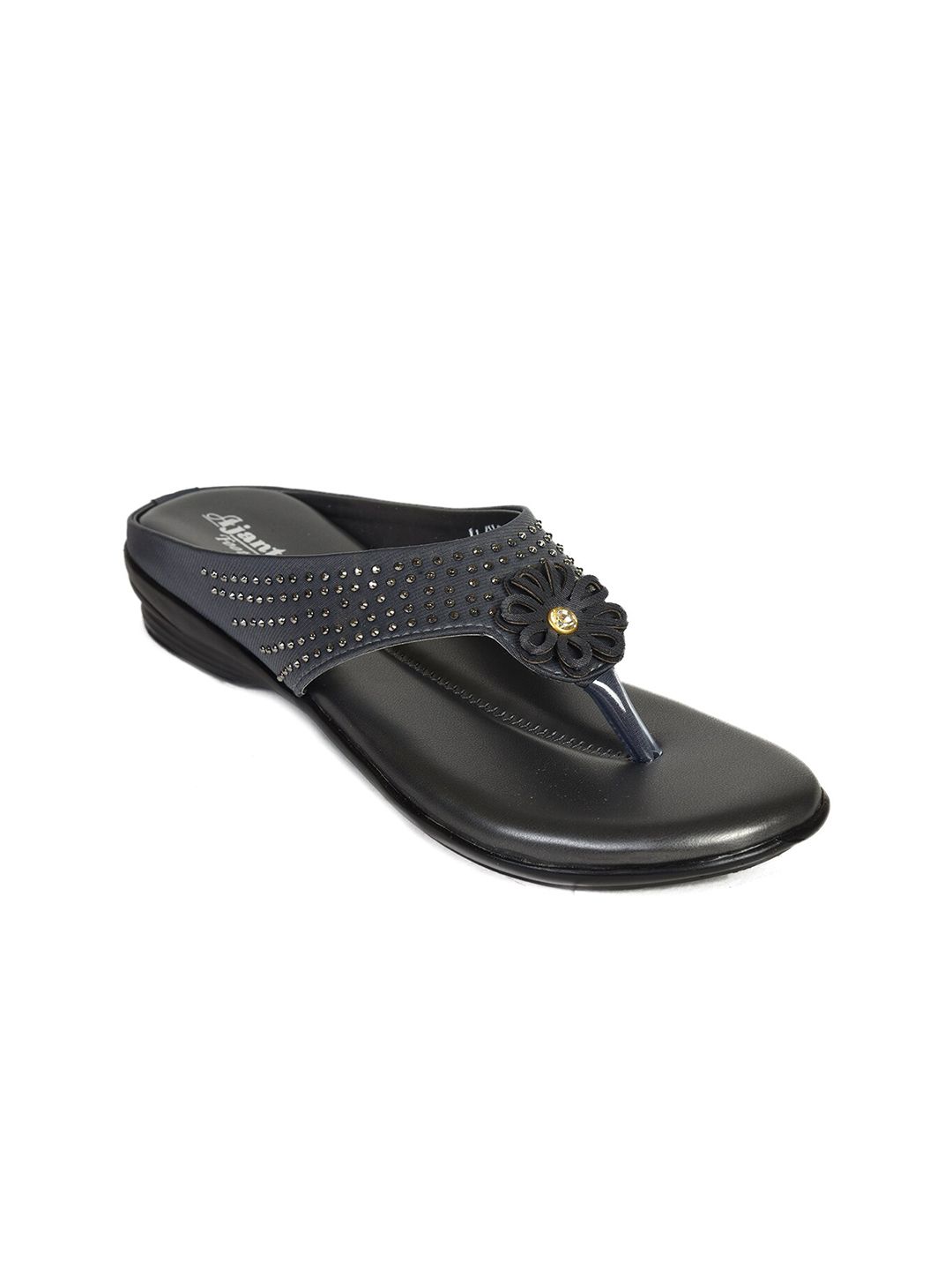 Ajanta Women Grey Thong Flip-Flops Price in India