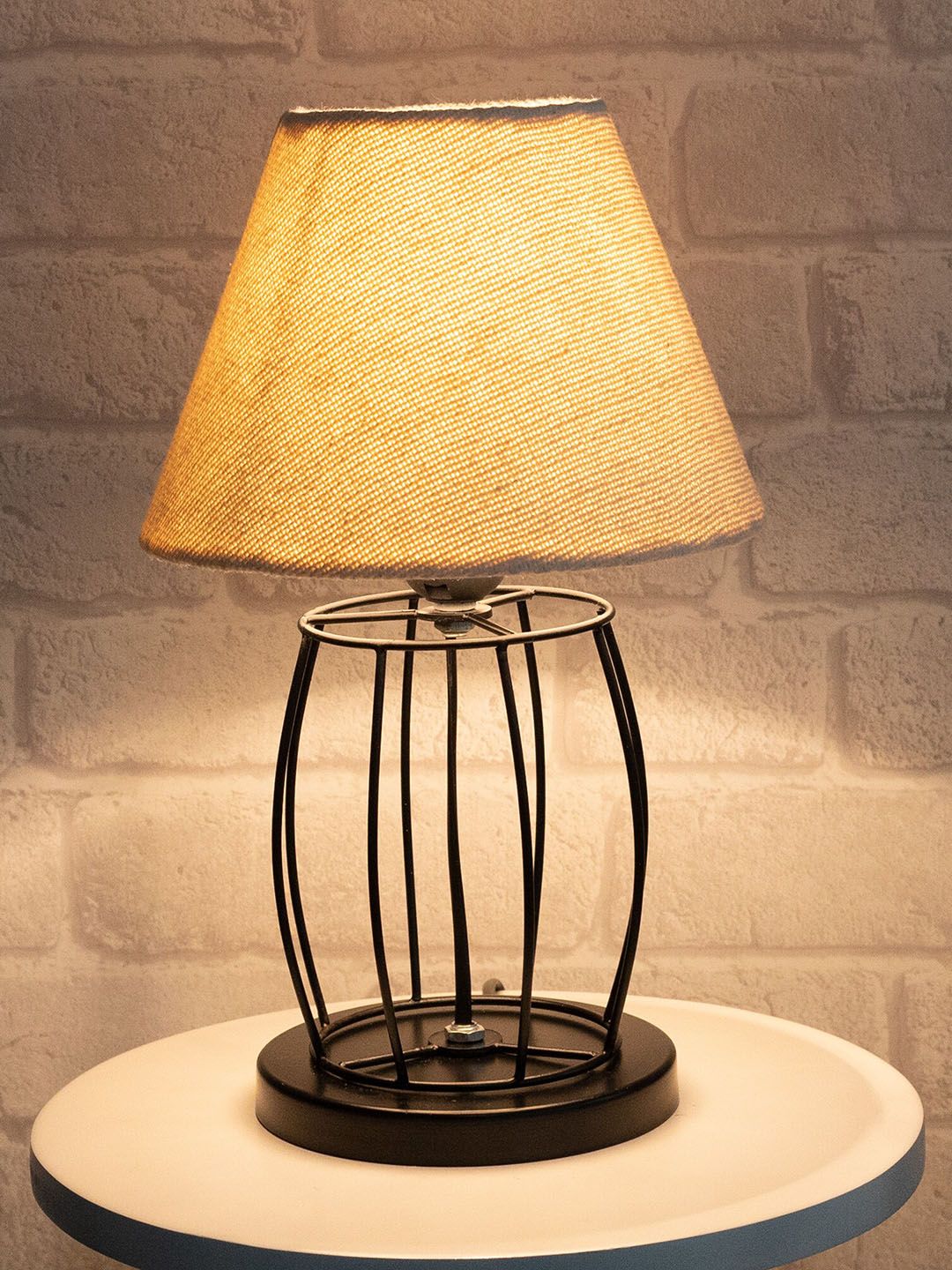 Homesake White Metal Cage Table Lamp Price in India