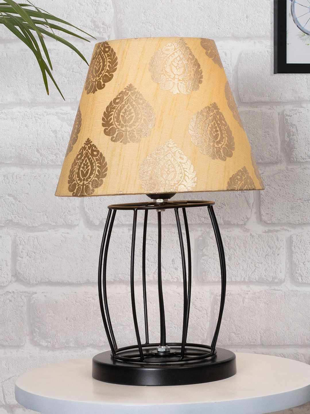 Homesake Gold Table Lamp with Fabric Shade Price in India