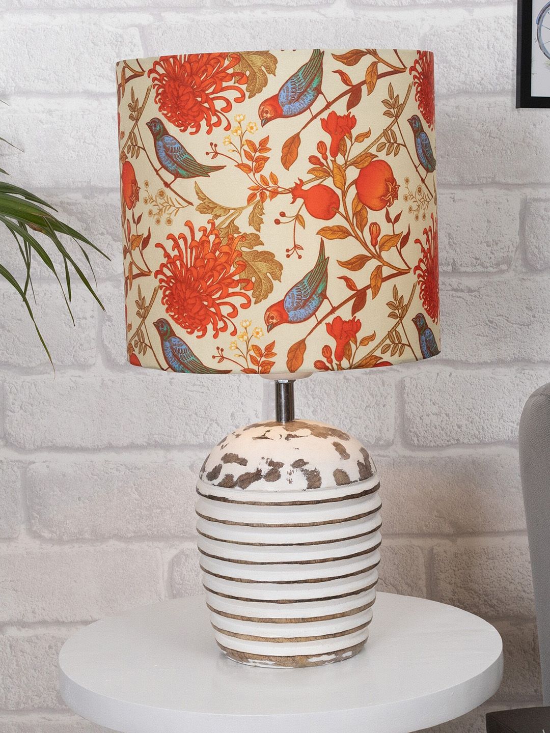 Homesake Multicolored Ribbed Rasket Contemporary Table Lamp With Shade Price in India