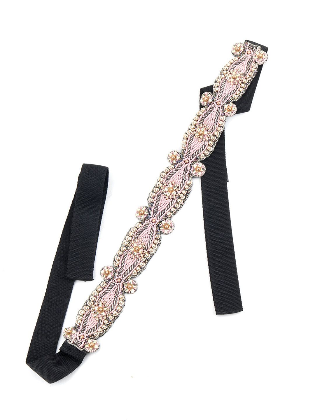 ODETTE Women Pink Embellished PU Belt Price in India