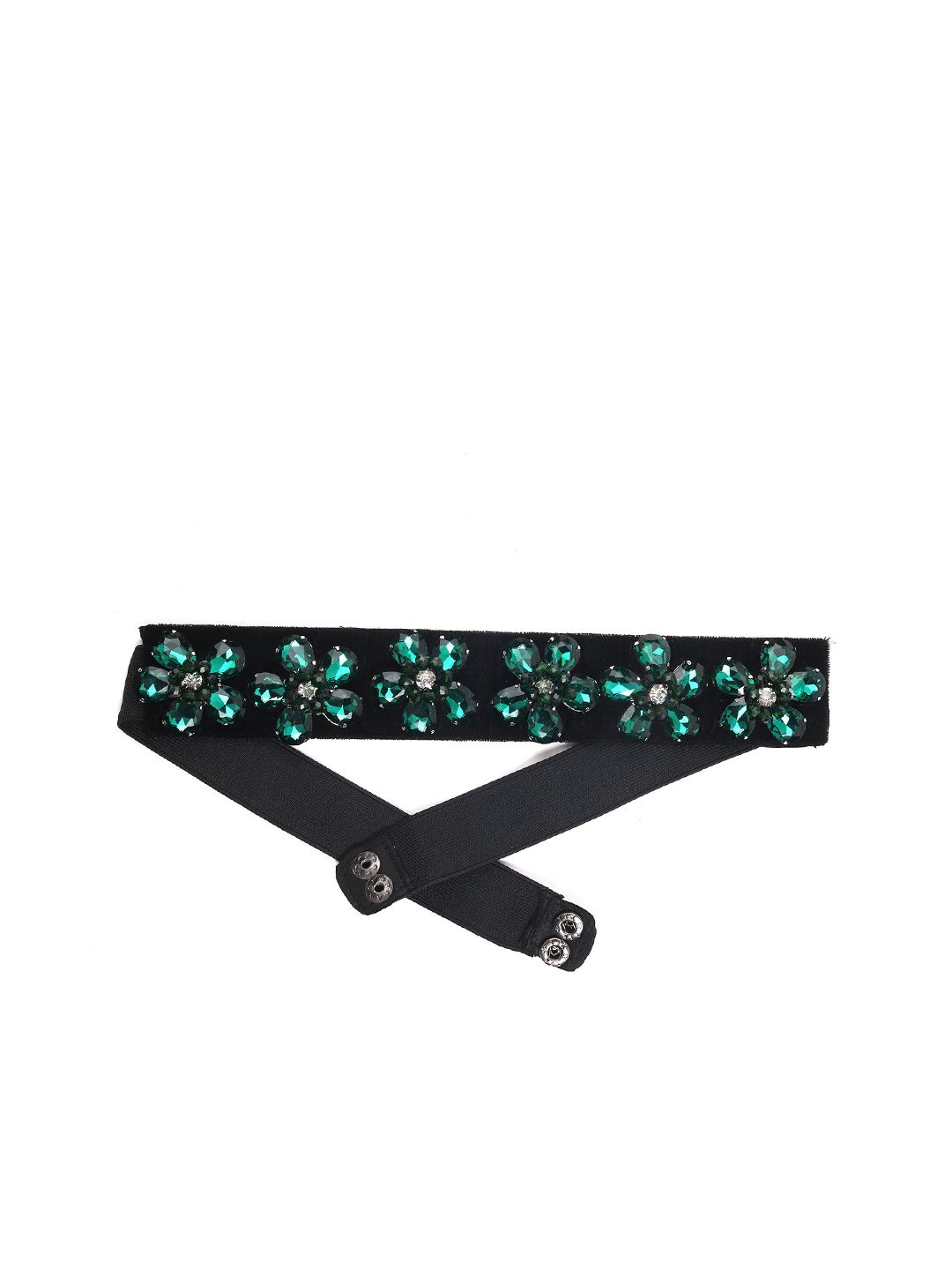 ODETTE Women Black Embellished Belt Price in India